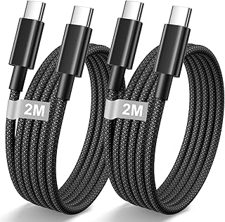 iPhone 15 16 laddningskabel 2M 2-pack, 60W USB C till USB C-kabel A-pple laddningskabel USBC snabbladdningskabel nylonkabel för iPhone Air/17/17 Pro/17 Pro Max/16 Pro Max/Plus/16/15, iPad Pro/Air - Amazon Deal & Rabatt
