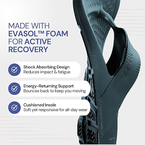 Vista 66 de NUUSOL Sandalias unisex en cascada; calzado antideslizante para senderismo/fascitis plantar; cojín suave, ligero y cómodo; soporte de arco y Negro