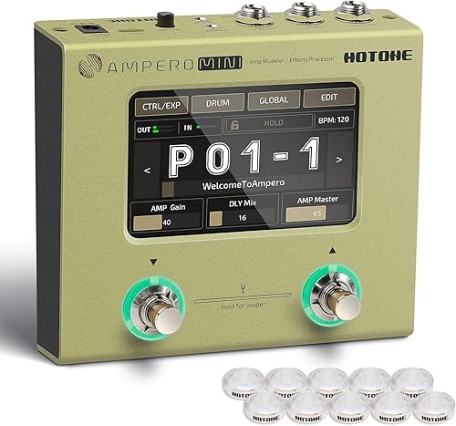HOTONE Procesador de múltiples efectos, pedal de guitarra, amplificador de bajo, modelado de gabinetes IR, simulación multilingüe, multiefectos con