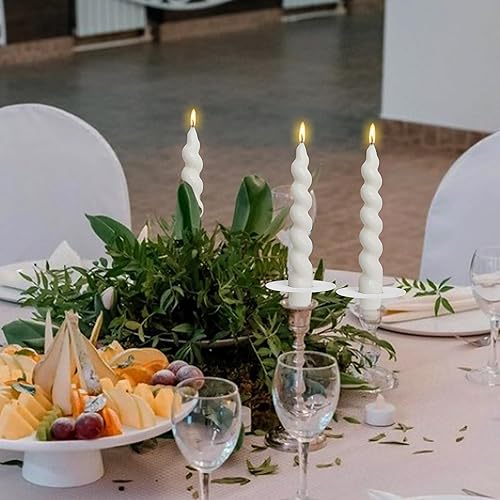 Miniatura 4 de Velas cónicas en espiral, velas trenzadas, velas cortas cónicas, lindas velas invisibles con bandeja de goteo para velas, para cena, vacaciones,