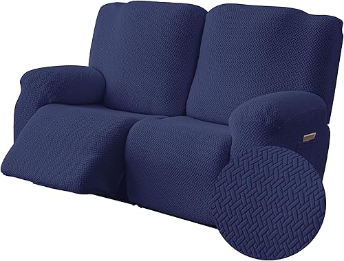Miniatura 26 de Genina Funda para Silla Reclinable, Fundas Elásticas para Sillas Reclinables, Fundas para Sofá Reclinable de Rayas de Jacquard, Fundas Protectoras