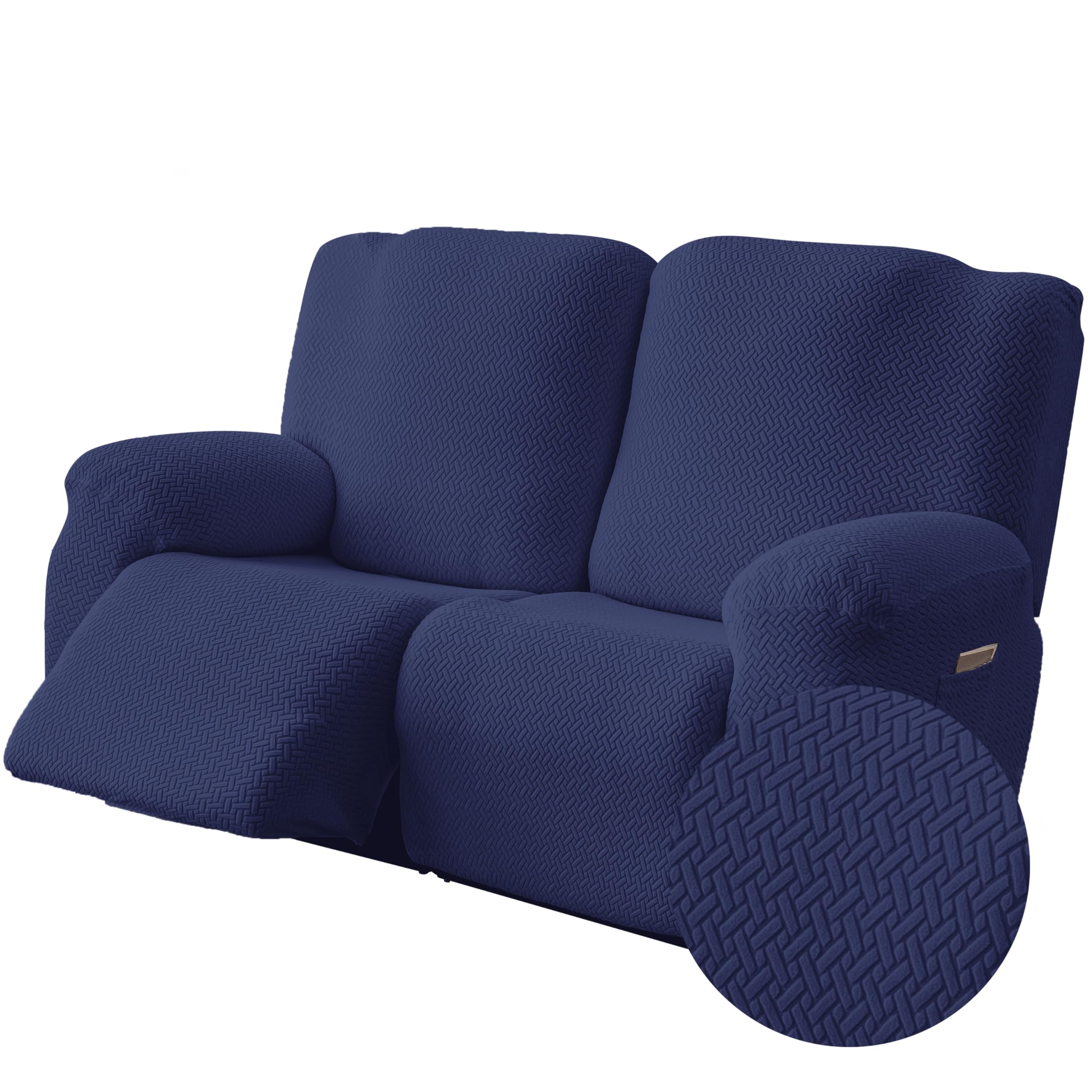 Genina Recliner Loveseat Covers,2 Seater Couch Cover,Navy Blue