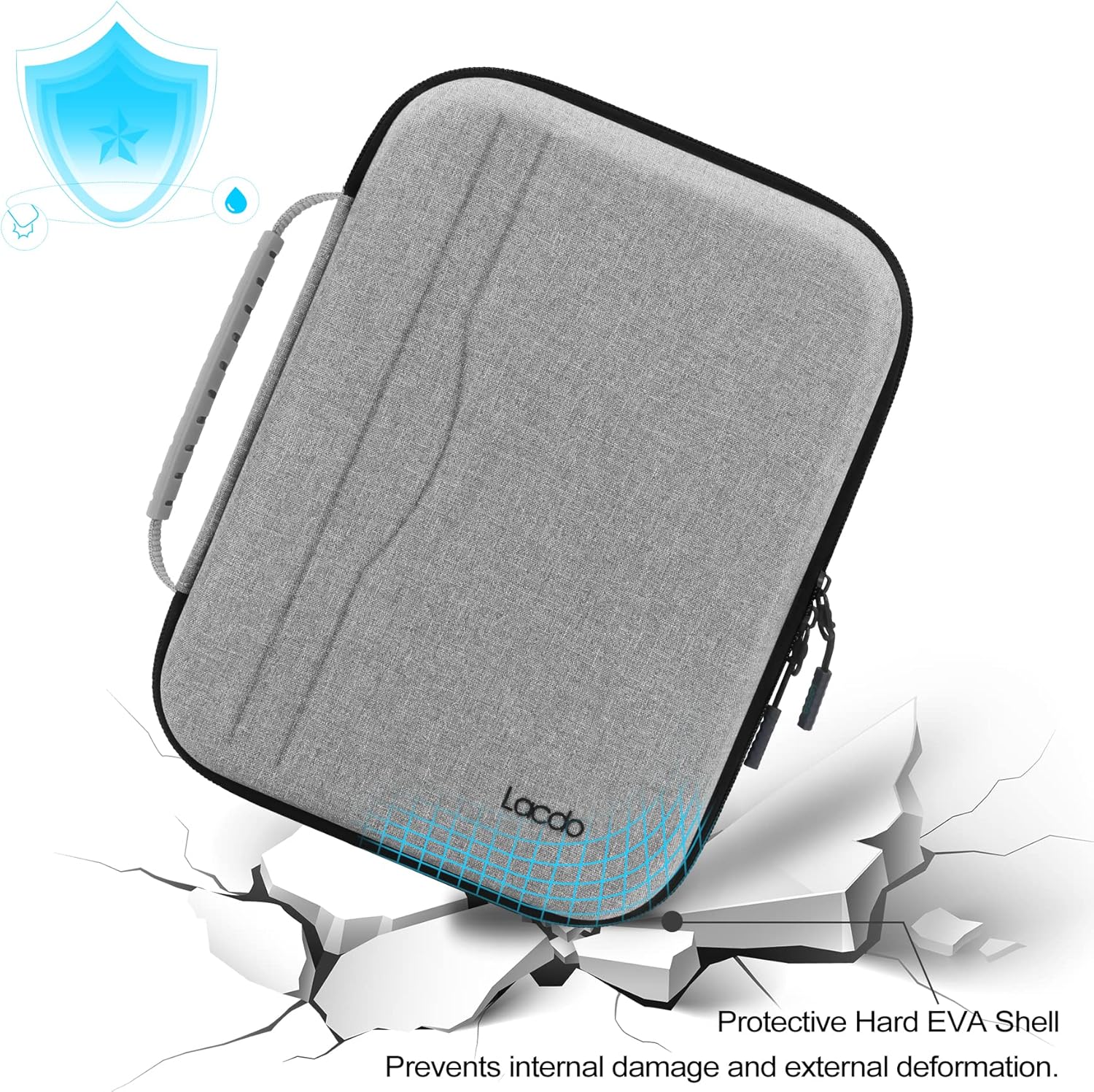 Lacdo Hard Tablet Sleeve Carrying Case for 11 inch iPad A16 / 11 Inch iPad Air M4 M3 M2 / 11" iPad Pro M5 M4 / 10.9" ipad / 10.2" IPad / 10.9" IPAD Air, Samsung Galaxy Tab A9+ 11" Protective Bag, Gray