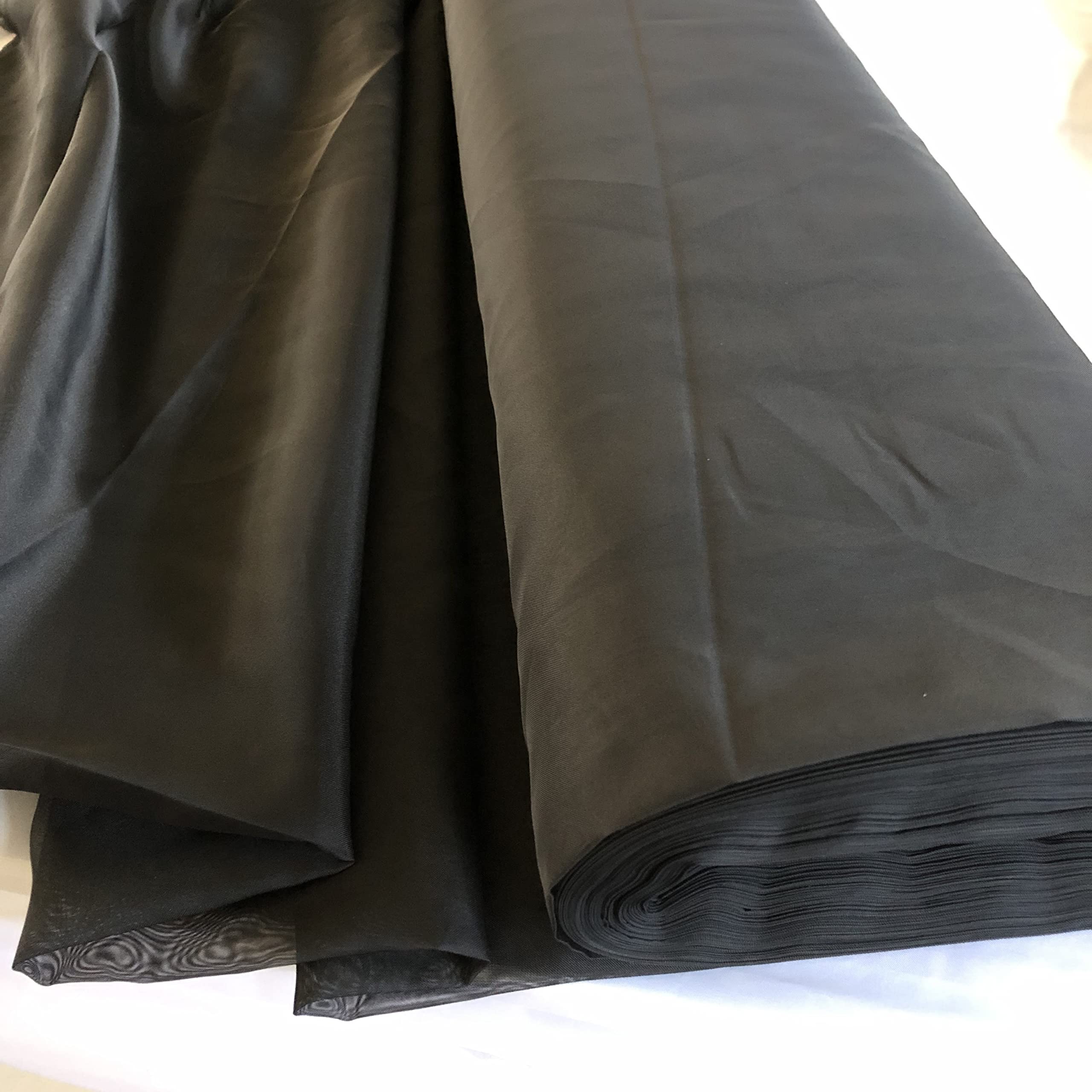 Megachest Voile ROLL- Plain Sheer Fabric Roll 50 Metres 150cm Wide Wedding Drapes Event Decor (Black)