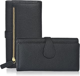 Real Leather Women Wallet Leather with RFID Blocking -Trifold Card Holder Designer Ladies Clutch with ID Window Wallets