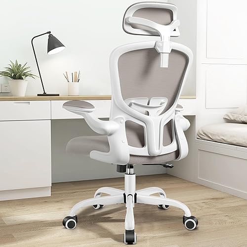 FelixKing Silla de oficina ergonómica, silla de escritorio con reposacabezas con soporte lumbar ajustable, silla giratoria para oficina en casa con