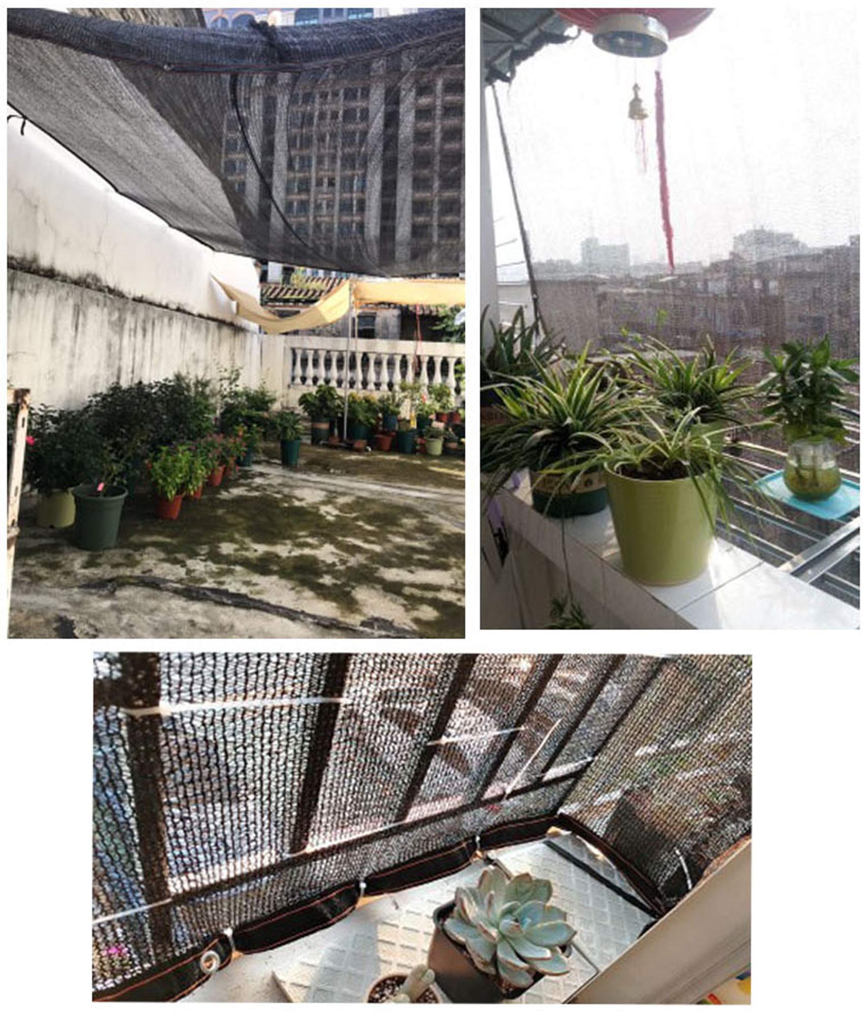 Garten Schattierungsnetz Schattiernetz,4-poliges Schattennetz,60% -70% UV-Beständiges,mit Ösen,für Garten/Pflanze/Gewächshaus/Scheune/Außen/Hof/Dach,anpassbare Größe (3x8m/9.8x26ft)