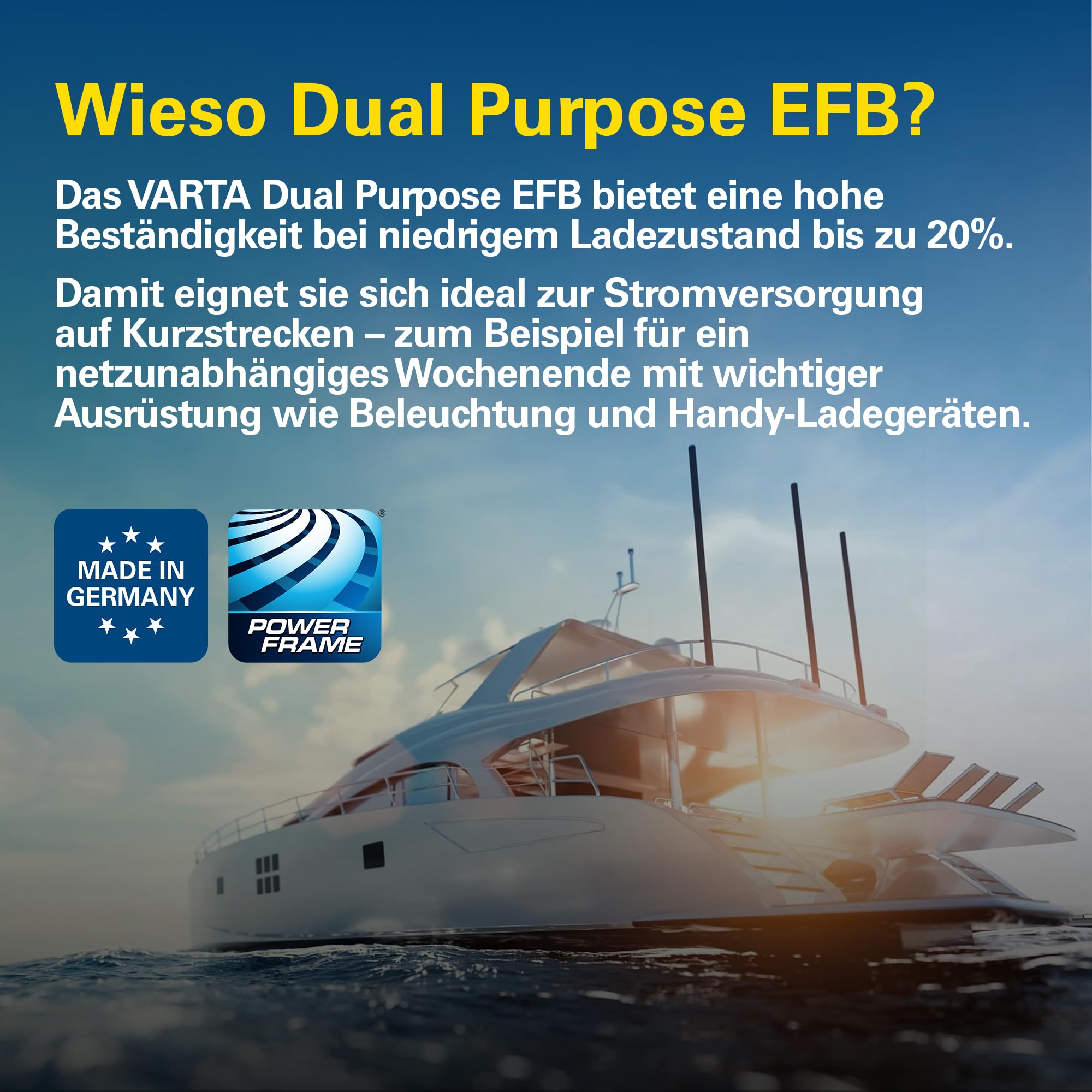 VARTA Professional Dual Purpose EFB (LED95) 12V 95Ah 850A - Nassbatterie für Wohnmobile, wagen & Boote - Resistente Starter- & Versorgerbatterie mittl. Energiebedarf - Bleisäurebatterie wartungsfrei