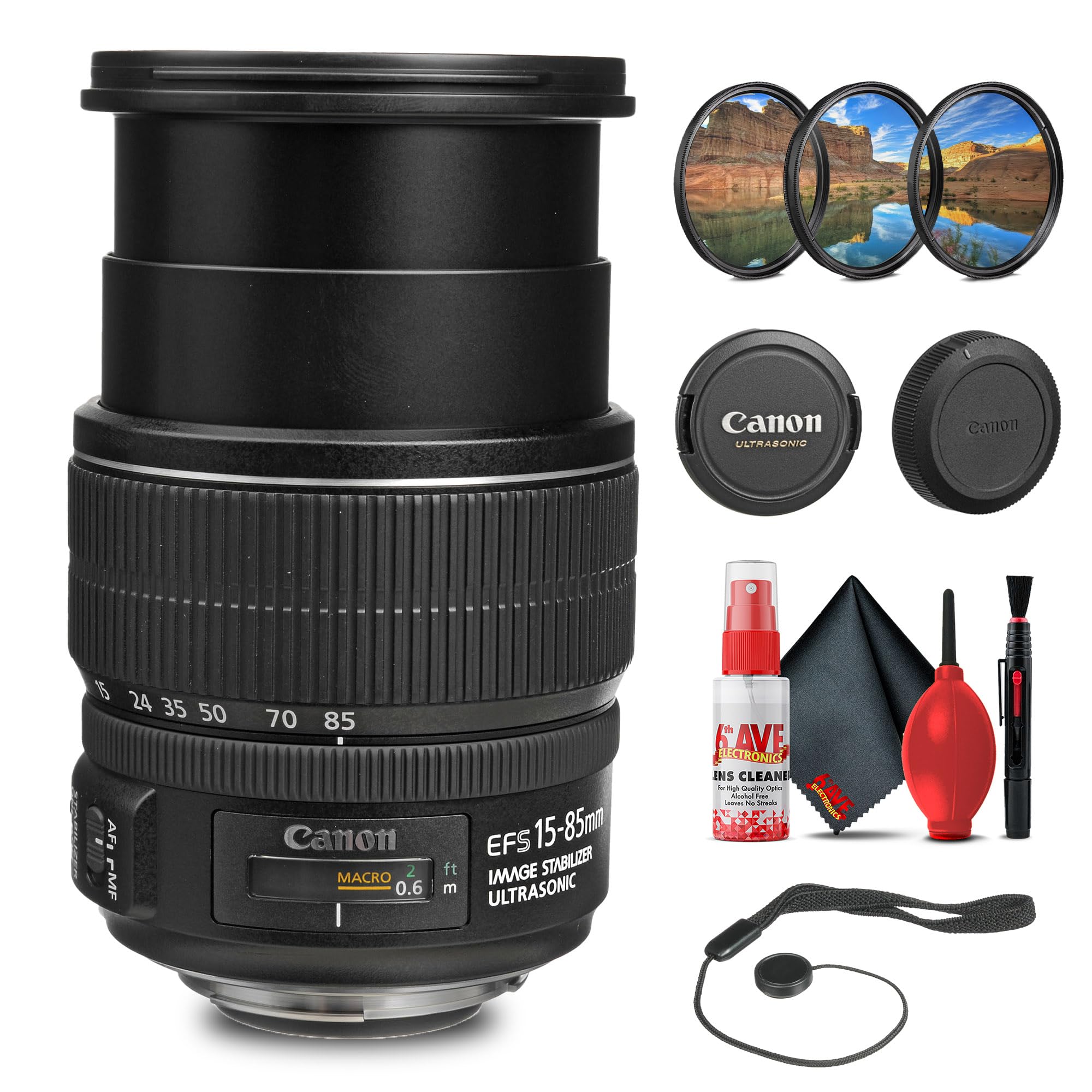 Amazon.com: Canon EF-S 15-85mm f/3.5-5.6 is USM Lens & Filter Kit