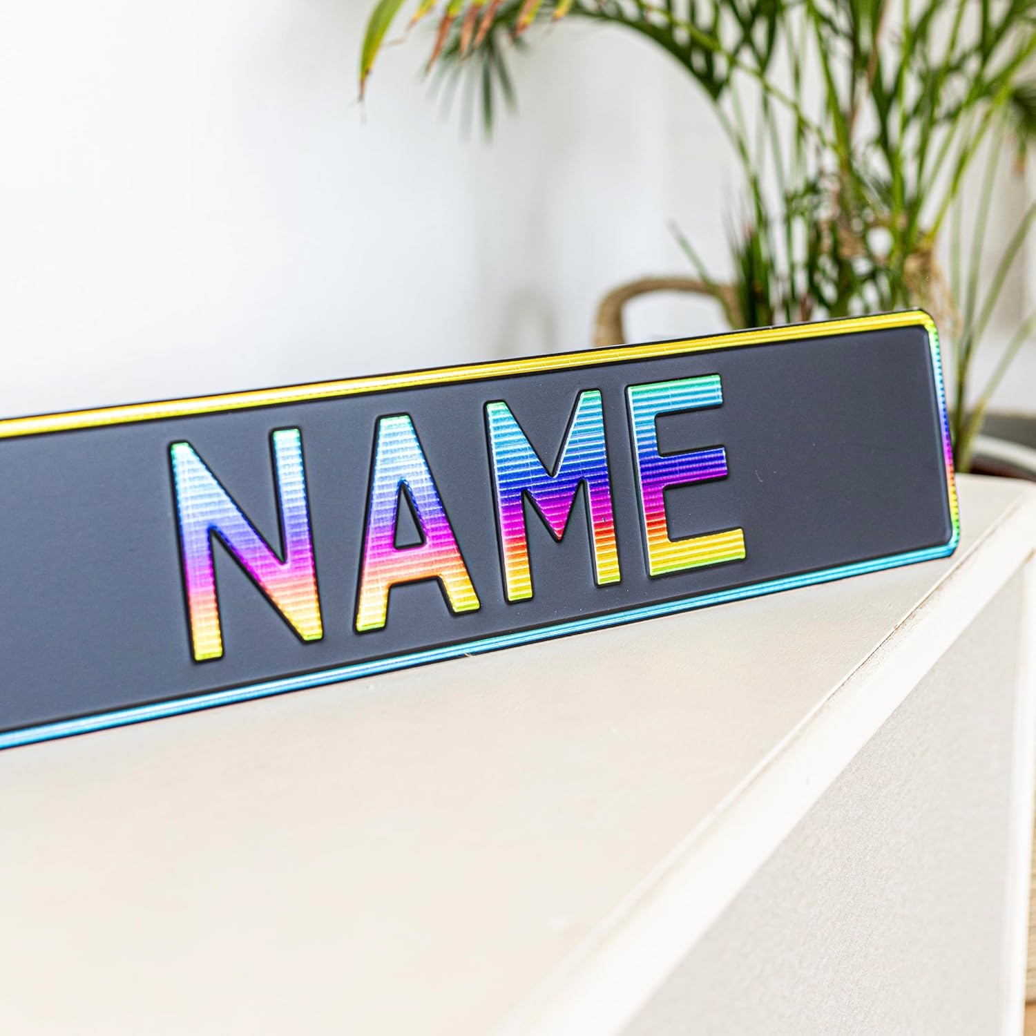 Custom Nameplate License Plate European Home Decor Metal Art Personalized Front Delete Interior Funny Gift Name Rainbow text