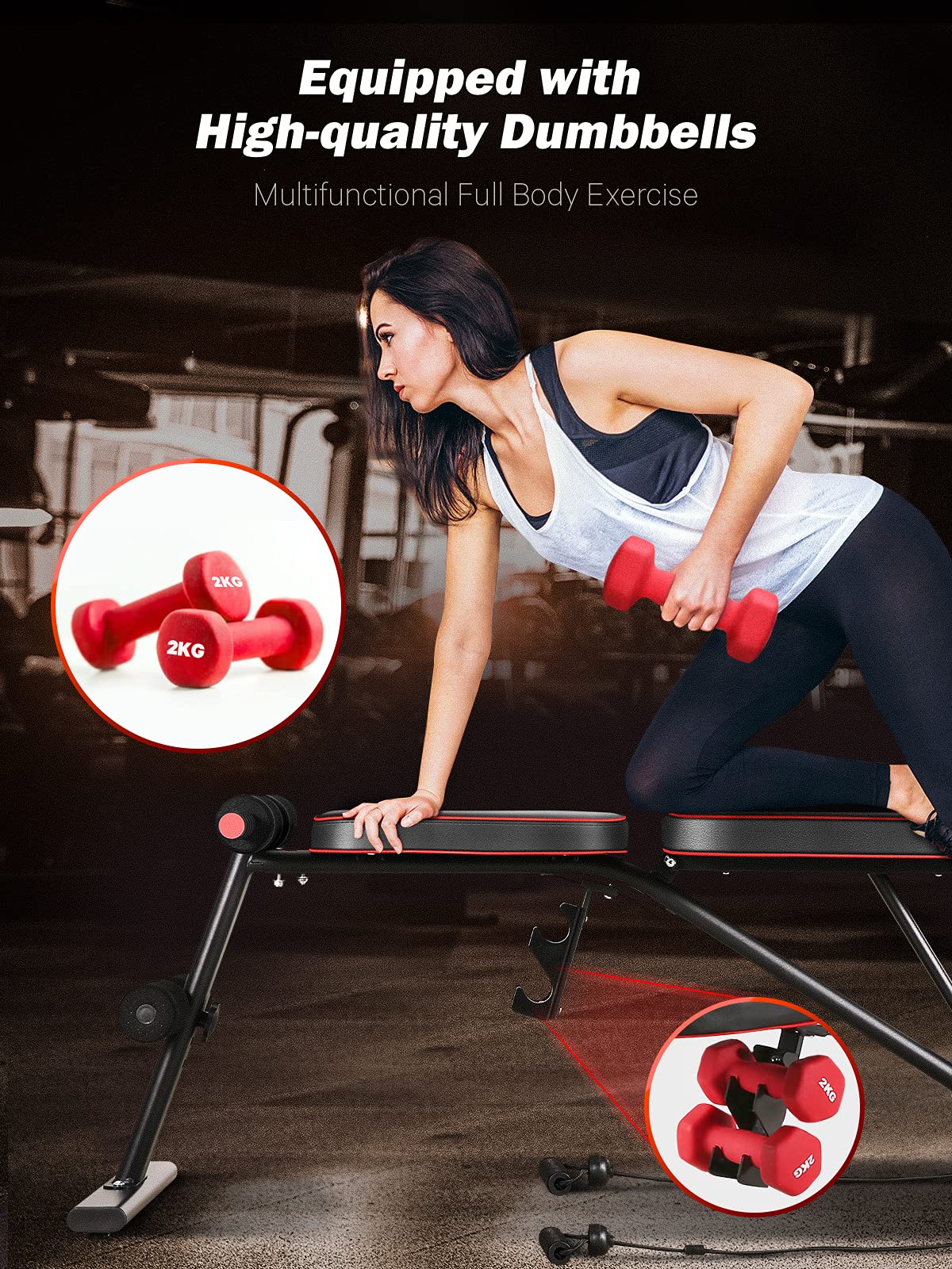 Buy Weight Bench Adjustable Workout Bench with Dumbbell and Resistance