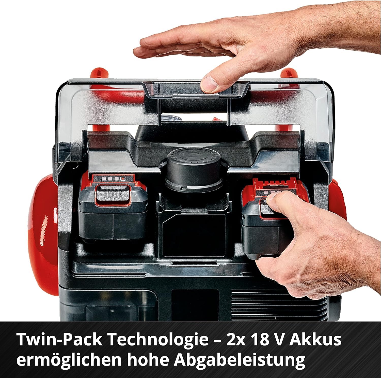 Einhell Akku-Kompressor TE-AC 36/6/8 Li OF Set Power X-Change (36 V, max. 8 bar, 6 l-Tank, 130 l/min Ansaugleistung, Motordrehzahl 16000 min^-1, ölfrei, ohne Akku)