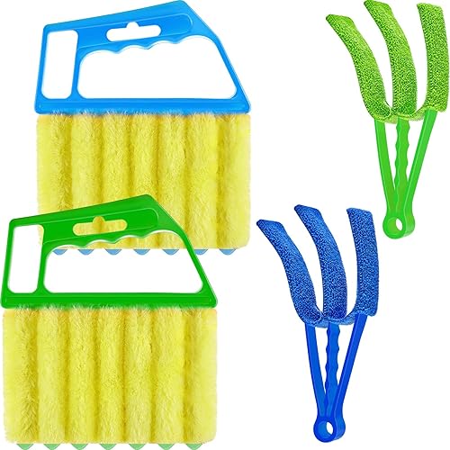 Miniatura 6 de 4 piezas de limpiador veneciano para ventanas, herramienta de limpieza de 7 dedos, cepillo limpiador de persianas y obturadores, limpiador de