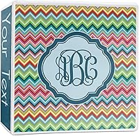 Vista 8 de Carpeta personalizada de 3 anillas con monograma de cheurón retro - 1 pulgada