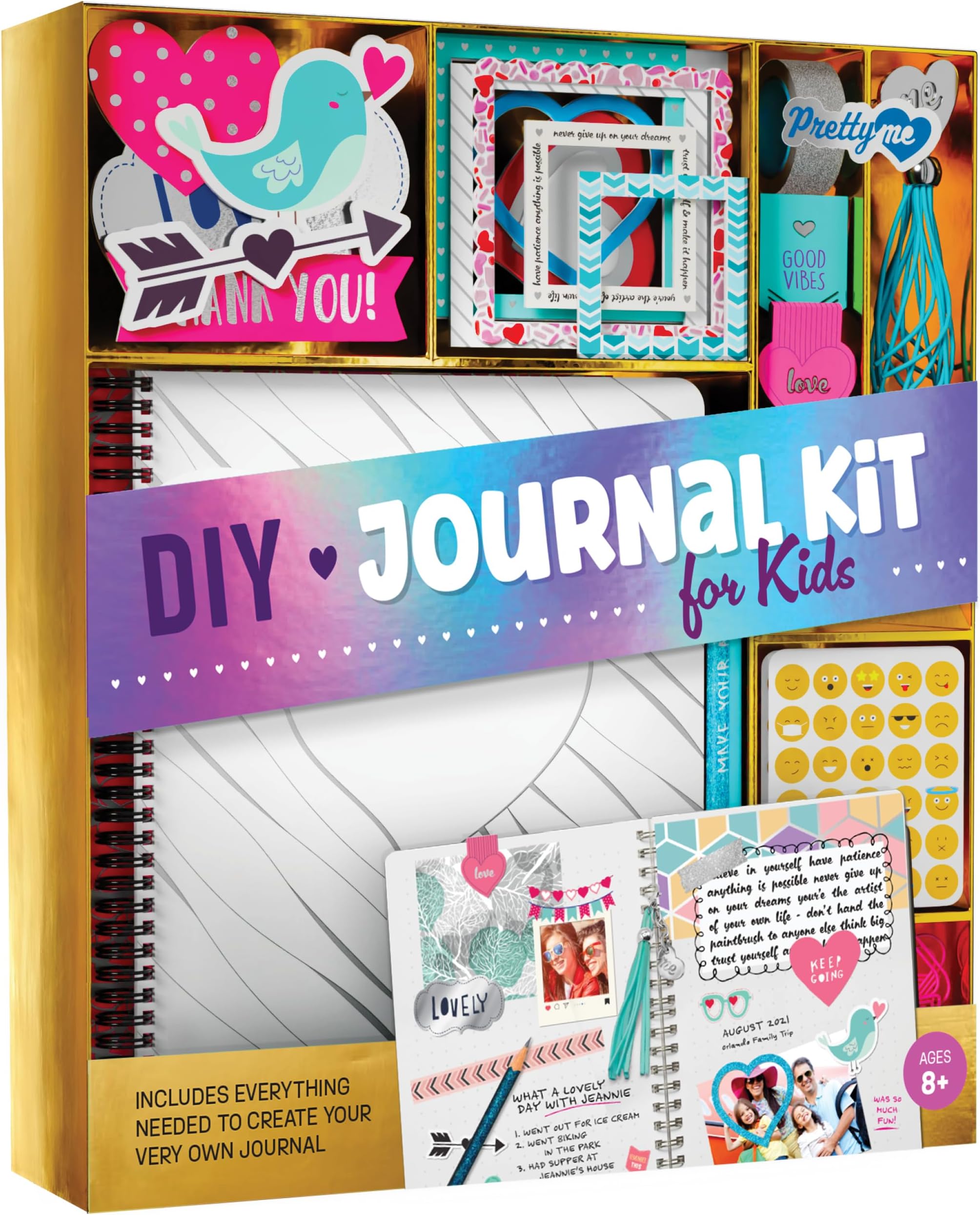 Pretty Me DIY Journal Kit for Girls - Gift for 8-14 Year Old Girl - Cool Birthday Gifts Ideas for Teens - Fun, Cute Art & Crafts Kits for Tween Teenage Kids- Scrapbook & Diary Supplies Toy Set