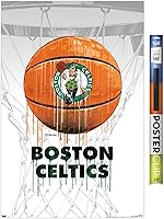 Vista 20 de Trends International NBA Boston Celtics - Póster de pared Drip Ball 20, 14.725 x 22.375 pulgadas, versión enmarcada de madera de granero