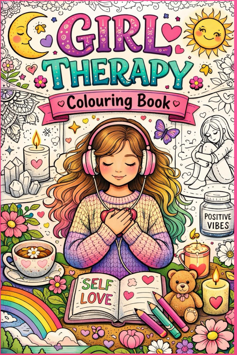 Self Love Girl Therapy – A Healing Coloring Book for Confidence & Calm: Empowering Coloring Pages with Positive Affirmations, Self-Care Themes & Mindfulness for Girls and Teens