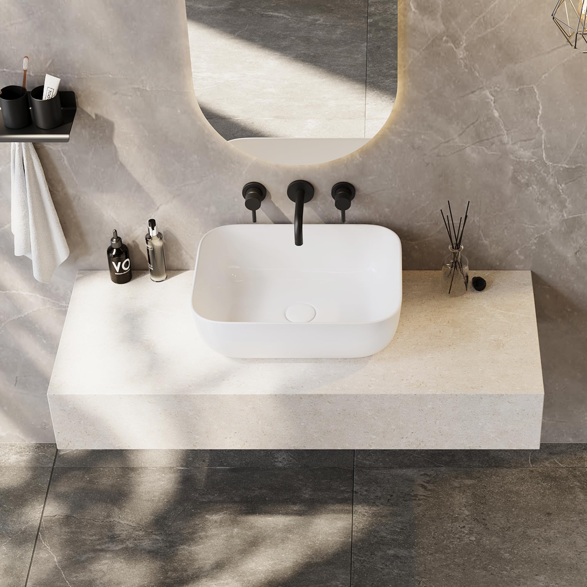 Przeszklona porcelanowa umywalka ceramiczna umywalka łazienkowa 400 x 300 x 130 mm konstrukcja wpuszczana wykończenie na wysoki połysk idealna na blaty toaletkowe i elegancka dekoracja domu