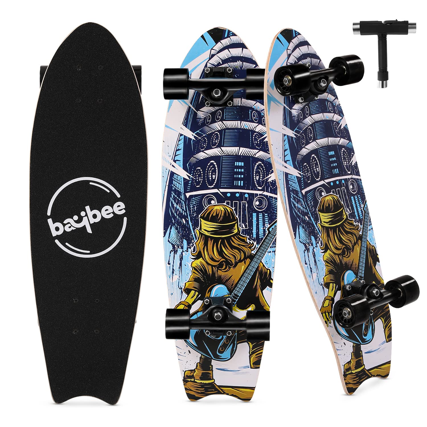 See full amazon price history chart for Baybee 28 Inch Skateboard for Kids Adults with 7 Layer Maple Wood Deck & PU Wheels | Double Kick Concave Skating Board for Learners | Skate Board for Adults/Teens/Kids Boys Girls 8+Years (Bass) Baybee 28 Inch Skateboard for Kids Adults with 7 Layer Maple Wood Deck & PU Wheels | Double Kick Concave Skating Board for Learners | Skate Board for Adults/Teens/Kids Boys Girls 8+Years (Bass) (B0BB81KNHL) Amazon Price History, Amazon Price Tracker