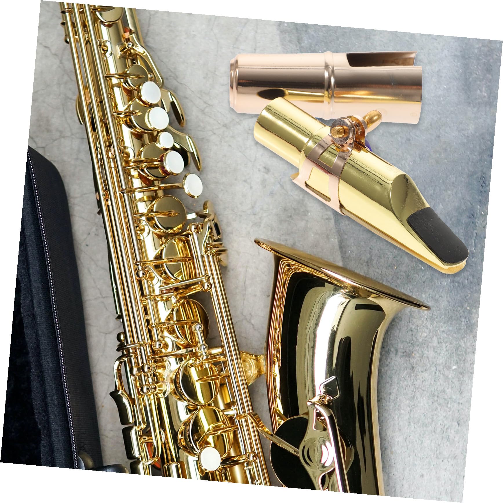 Toyvian Legatura per Sassofono Contralto Kit Completo con Tappo per Bocca di Sassofono e Ancia Accessorio per Strumenti Musicali