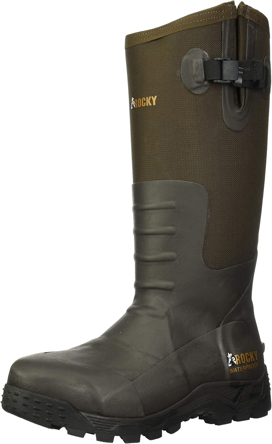 Rocky Men's Sport Pro Pull-On Rubber Snake Boot Knee High, Brown, 8 M US