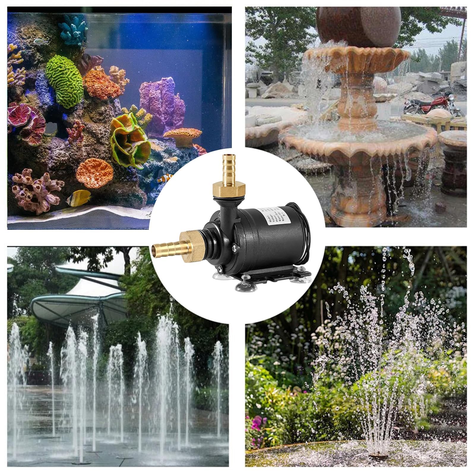 Pompe à Eau Submersible sans Balai, DC 12V Pompe a Eau, 800L/H 5m Mini Pompe à Eau Submersible, Pompe Pour bassin, aquarium, fontaine solaire