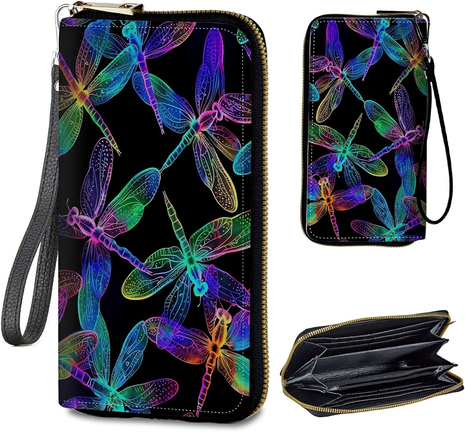 Womens Wallet PU Leather Wristlet Wallets for Women, Large Capacity Lady Fashion Wallet Card Holder Zipper Wallet