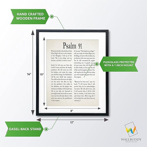 Miniatura 6 de Póster enmarcado del Salmo 91 con impresión del Salmo 91, arte de pared cristiano del Salmo 91, póster de regalo religioso Salmo 91, versículo de la