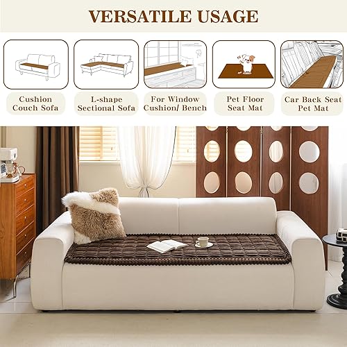Miniatura 4 de MYSKY HOME Fundas para sofá de 3 cojines, aptas para mascotas, fundas de sofá para perros, fundas de sofá lavables para mascotas, fundas protectoras