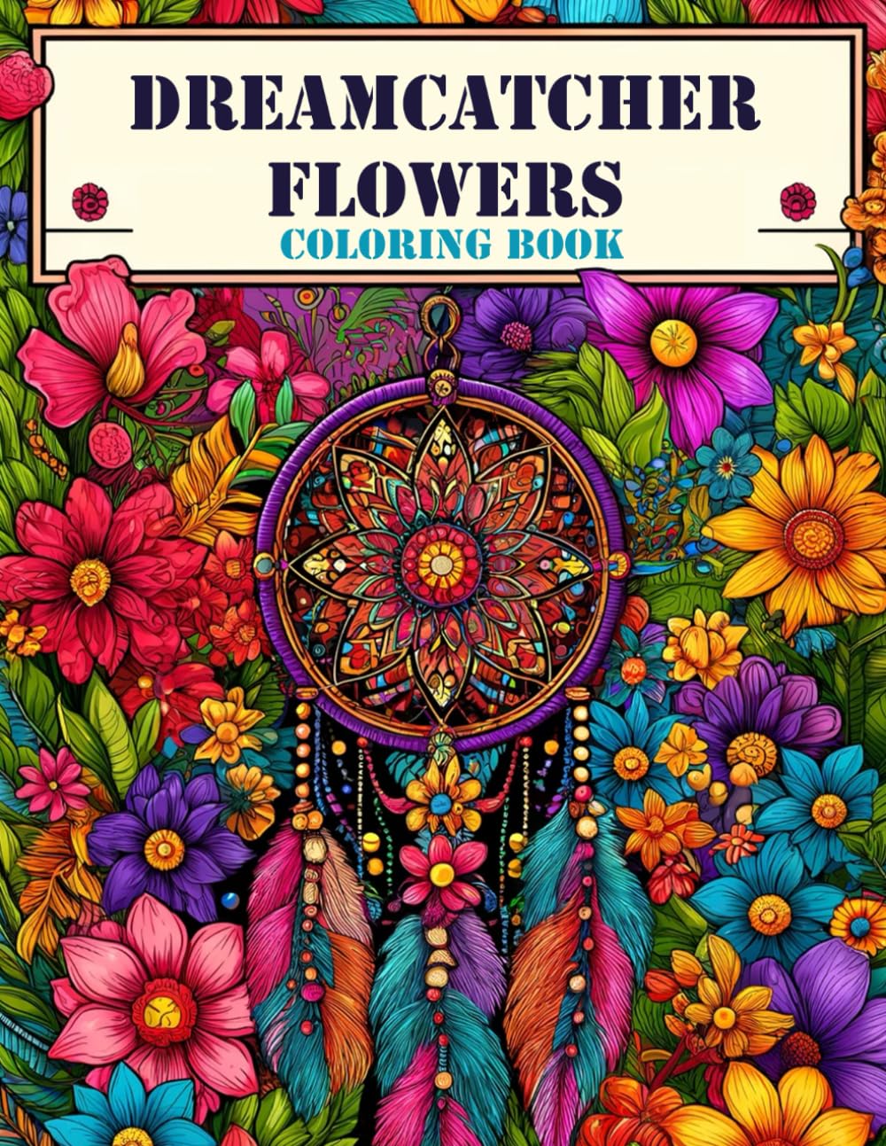 Dreamcatcher Flowers Coloring book: Explore the Infinite Potential of Dreamcatcher Flowers, Each Blossom a Gateway to Your Wildest Dreams and Deepest ... in the Transformative Practice of Coloring