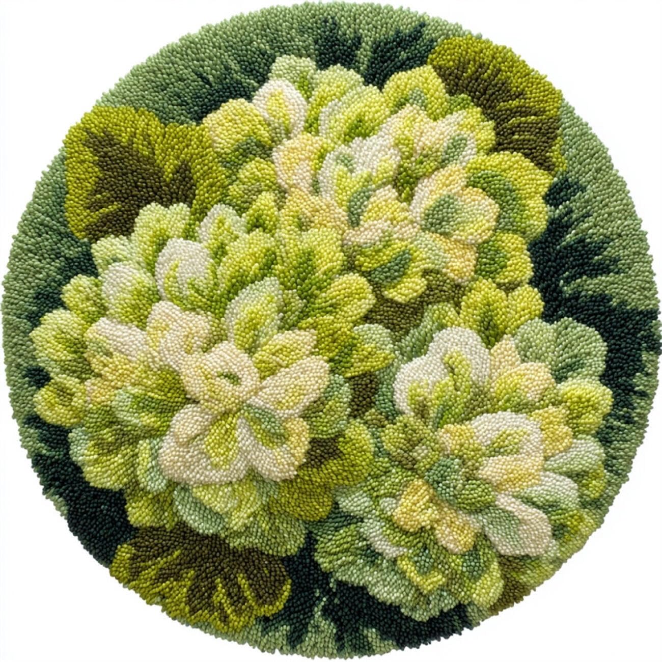 Kitquiver Latch Hook Kit Rug Fantasy Hydrangea 60x60cm