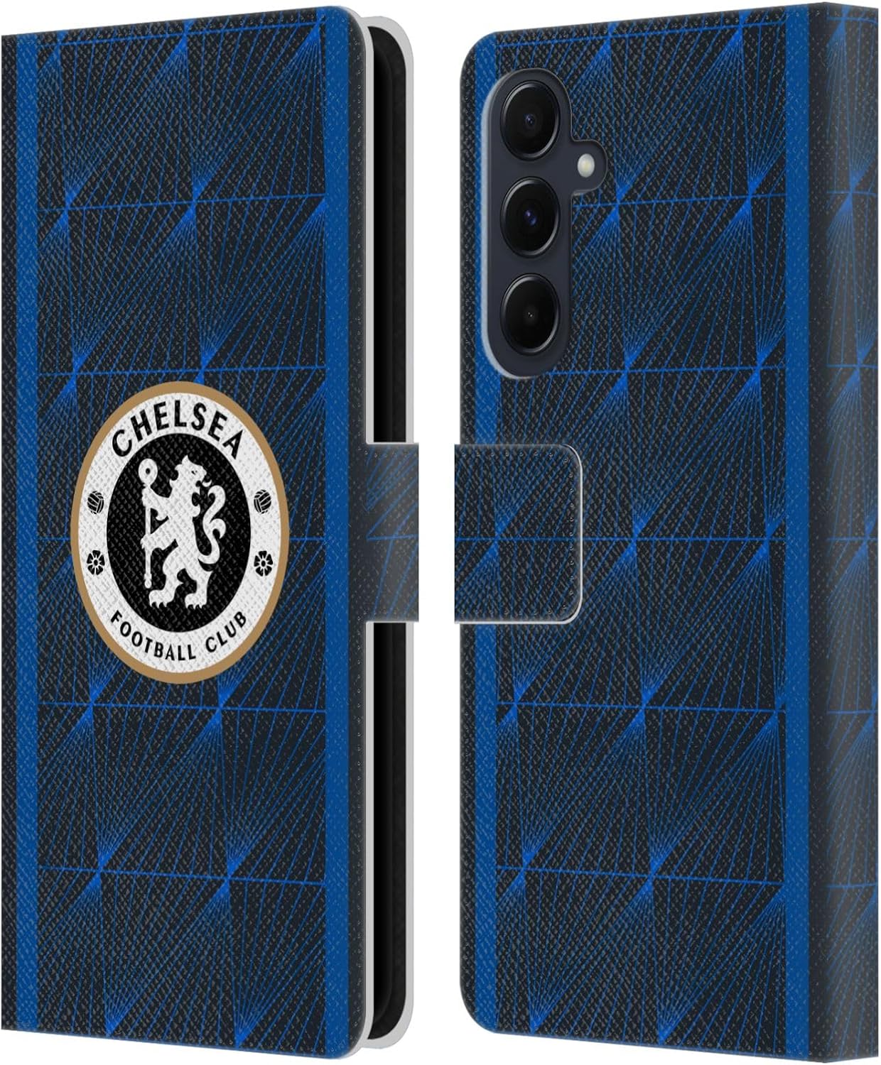 Head Case Designs Officially Licensed Chelsea Football Club Third 2023/24 Kit Leather Flip Case Compatible with Samsung Galaxy A55 5G