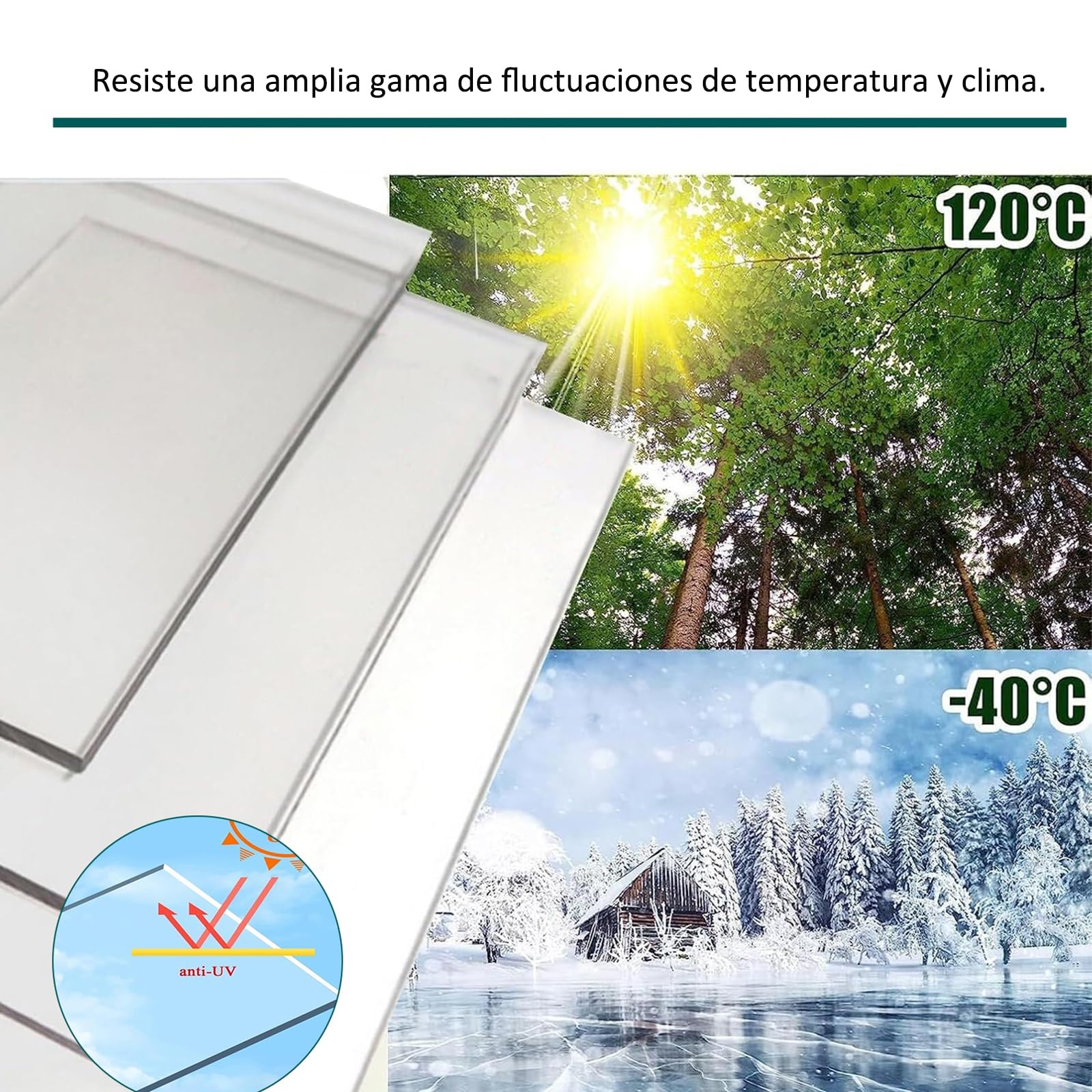 Placas de Policarbonato,Láminas de Plástico,1.0m*8m,Plancha metacrilato Transparente Impermeable,Doblar y Dar Forma Que el toldo de Techo de Vidrio Nic,for Techos, Cocheras, Solarios