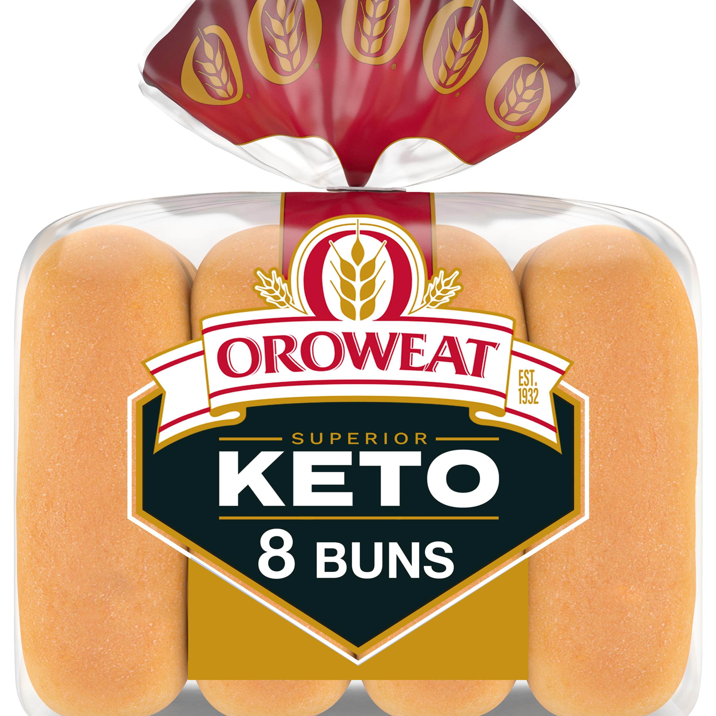 Oroweat Keto Bread, 8 count, (1.5 oz each), White Hot Dog Buns, 12 oz Bag