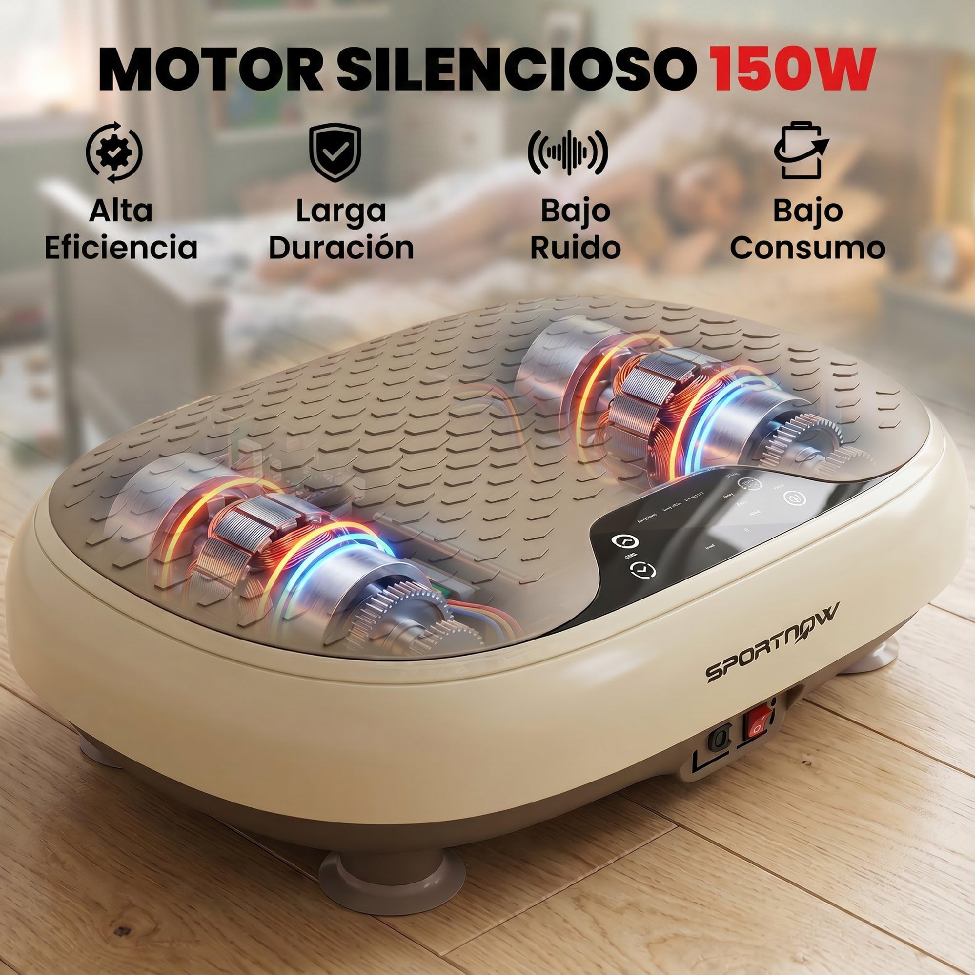 SPORTNOW Plataforma Vibratoria, 20 Velocidades, 3 Programas, Plataforma Vibración Muscular 150W con Pantalla LED, Mando a Distancia, Máquina para Hacer Ejercicio en Casa, Adelgazar, Drenaje Linfático