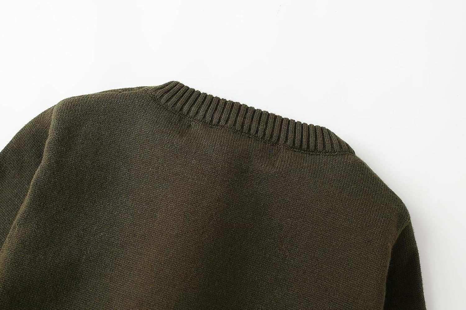 AIWUHE Toddler Sweater Boys Girls Cotton Light Sweaters Knit Pullover Sweatshirt Long Sleeve Crew Neck Solid Casual Tops Dark Green 5-6Y 130 - Image 9