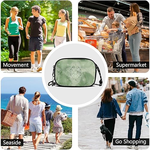 Miniatura 7 de Green Vintage Flowers Womens Purses Crossbody Men Beauty with Credit Card Slots Handbags Walk dog bolsos negros para mujeres