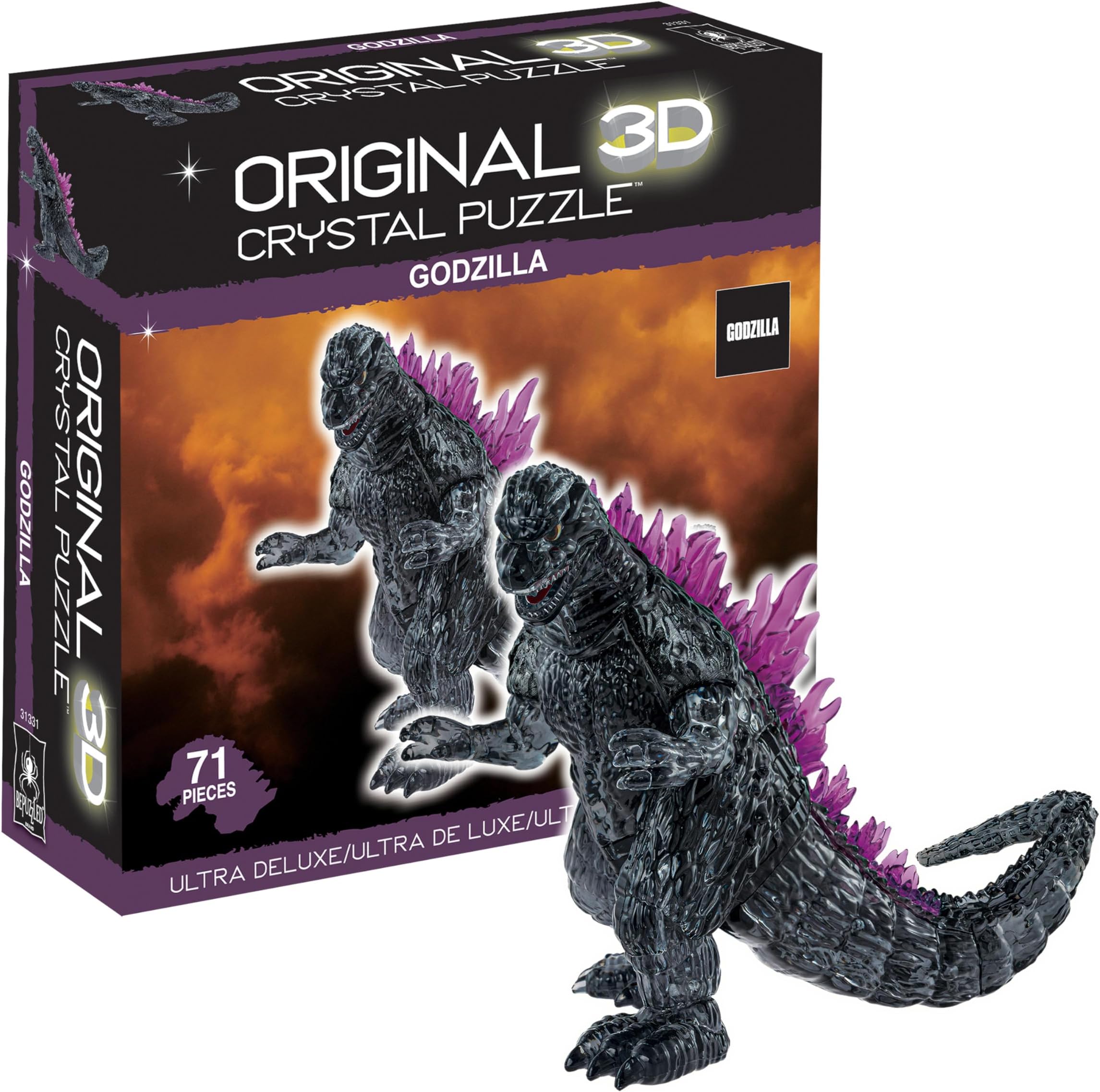 Godzilla Ultra Deluxe 3D Crystal Puzzle, for Godzilla Lovers, Collectors and Puzzlers Ages 12 and Up