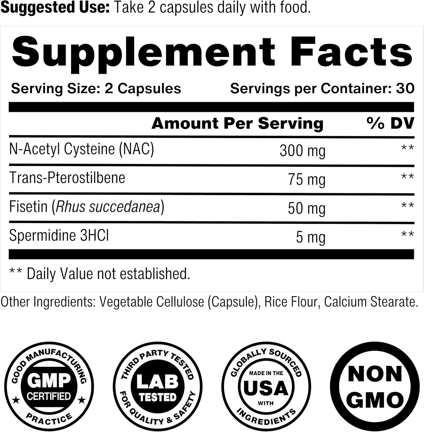 Celly Autophagy Activator | Longevity Supplement for Cellular Nutrition and Healthy Aging | Promotes Cell Renewal with Spermidine, Pterostilbene, Fisetin, and NAC | Made in USA & 3rd Party Tested - Image 4