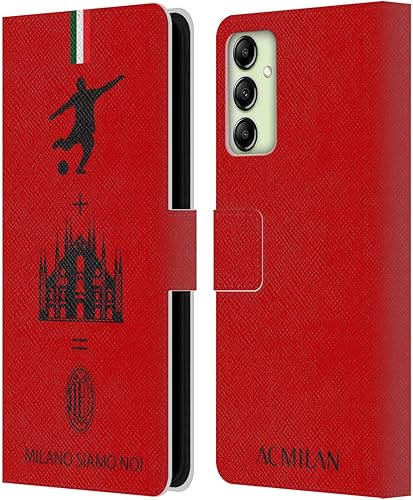 Vista 73 de Head Case Designs Funda de cuero con licencia oficial de AC Milan con diseño de camuflaje digital, compatible con Samsung Galaxy S22 Ultra 5G