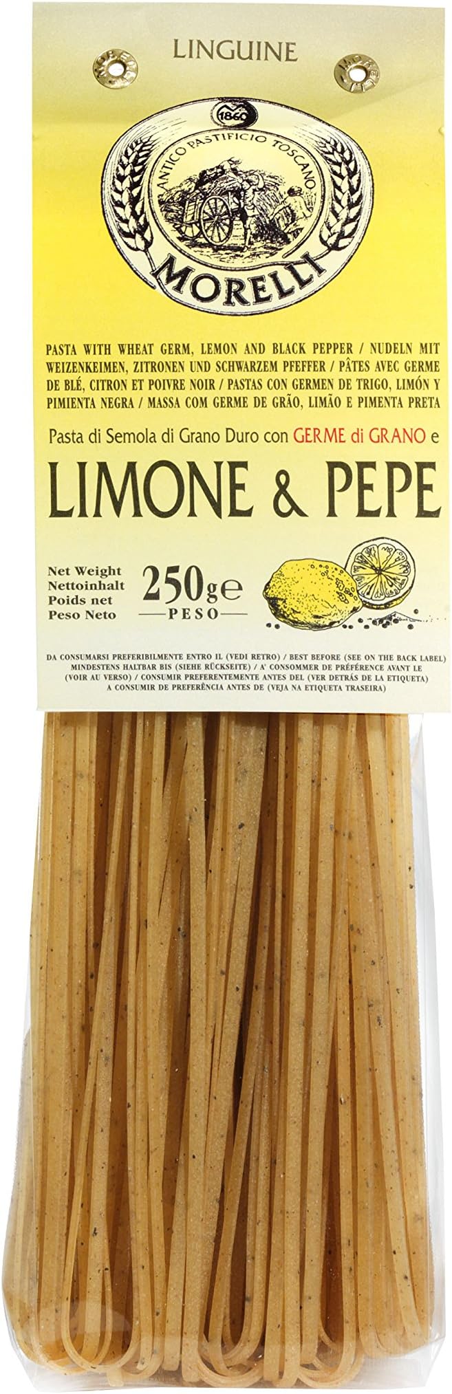 Morelli Pasta Factory - Linguine with Lemon and Black Pepper - gr. 250 x 16