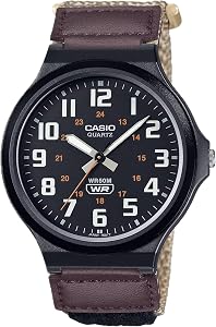 Casio MW240 Series | Men’s Quartz Watch | 50M WR | Large Resin Case | Resin Glass | Resin Band | Large Arabic Numerals | Analog Watch | Easy to Read Display | 3 Year Battery