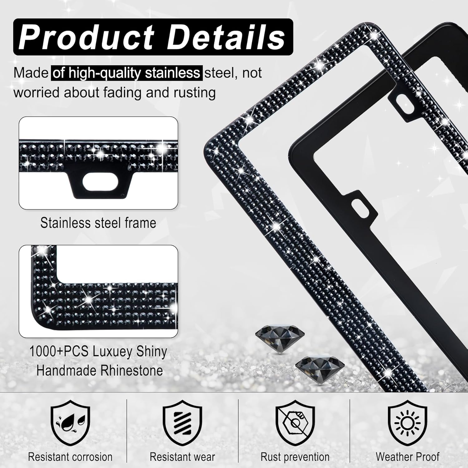 Sparkle in Style: Amiss Rhinestone License Plate Frames Review