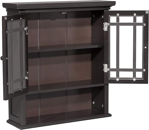 Miniatura 113 de Elegant Home Fashions Dawson Collection clóset de pared con estantes, color blanco Blanco,Gris,Espresso oscuro,Espresso,Blanco y