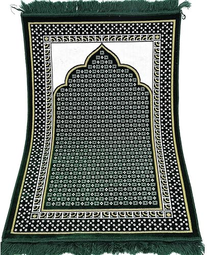 Miniatura 3 de Modefa Alfombra de oración islámica turca, alfombra de terciopelo fina y ligera, alfombra de oración musulmana suave, Janamaz, regalo de Ramadán o