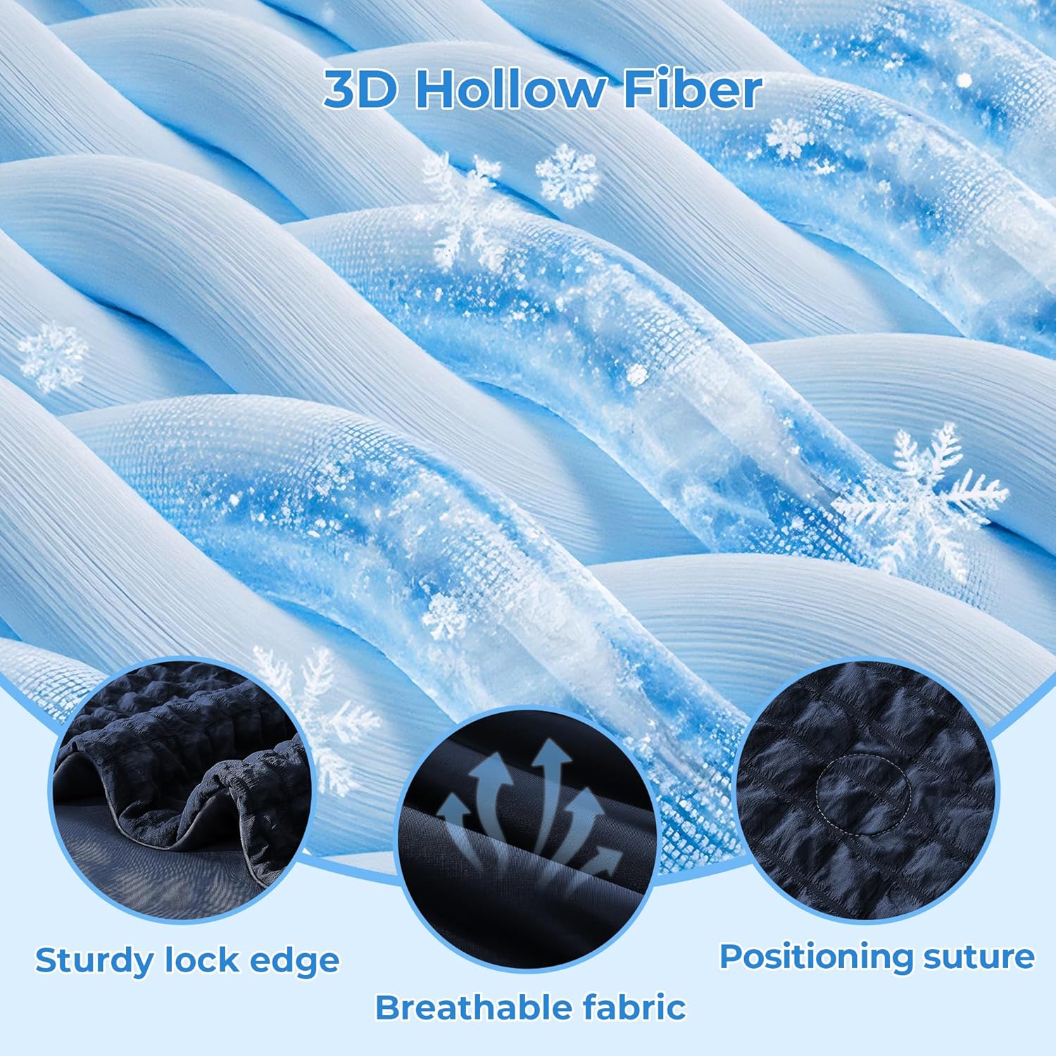 Seersucker Cooling Comforter King Size, Q-Max 0.45 Reversible Cooling Blanket for Hot Sleepers, Breathable Lightweight Silk Smooth Summer Bedding, Quilted Ice Blanket, Navy Blue