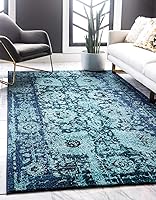 Vista 1 de Unique Loom Medici Collection - Alfombra tradicional vintage botánica azul (2' 2 x 3' 0)