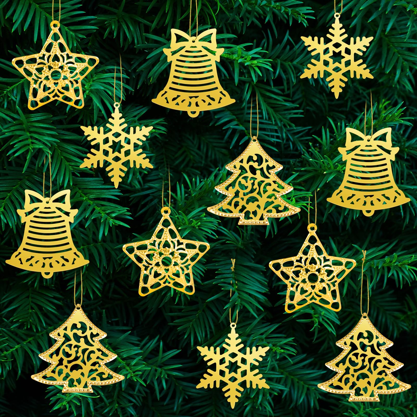 Palline Di Natale Nere E Argento Perfeclan 44 Pezzi Di Palline Di Natale  Ornamenti Albero Di Natale Decorazioni Appese Scintillanti Fai Da Te  Decorazioni Natalizie Per Feste Caffè, Blu E Oro Palle, image size:1601x1601