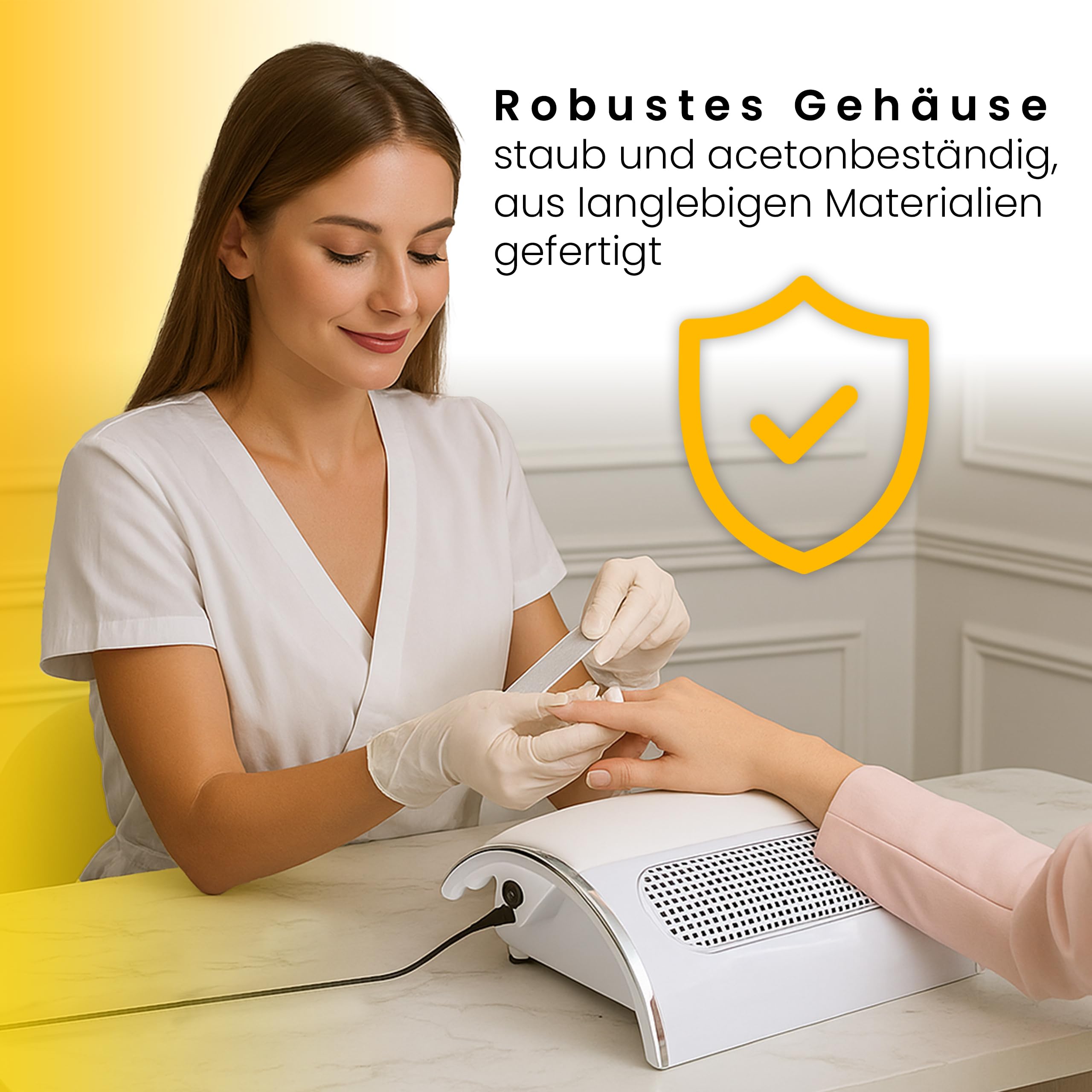 Retoo Aspirateur à Ongles 60W Professionnel – Collecteur de Poussière avec 3 Ventilateurs Silencieux, Filtre Réutilisable, Design Ergonomique pour Manucure et Pédicure, Blanc