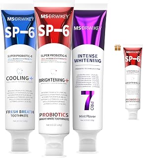 SP-6 Whitening Toothpaste, Cooling Fresh Breath & Popping 7-Pro Whitening Bundle | 6 Probiotics for Oral Health, Fresh Breath | Free SP-6 Toothpaste